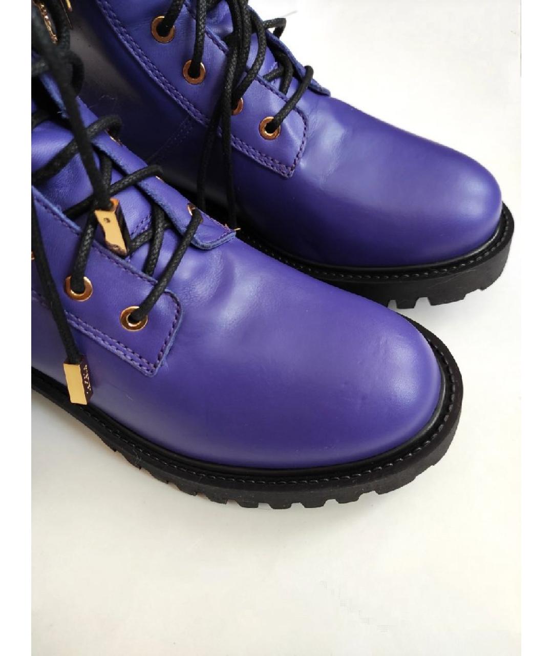 MOSCHINO Фиолетовые кожаные ботинки, фото 8