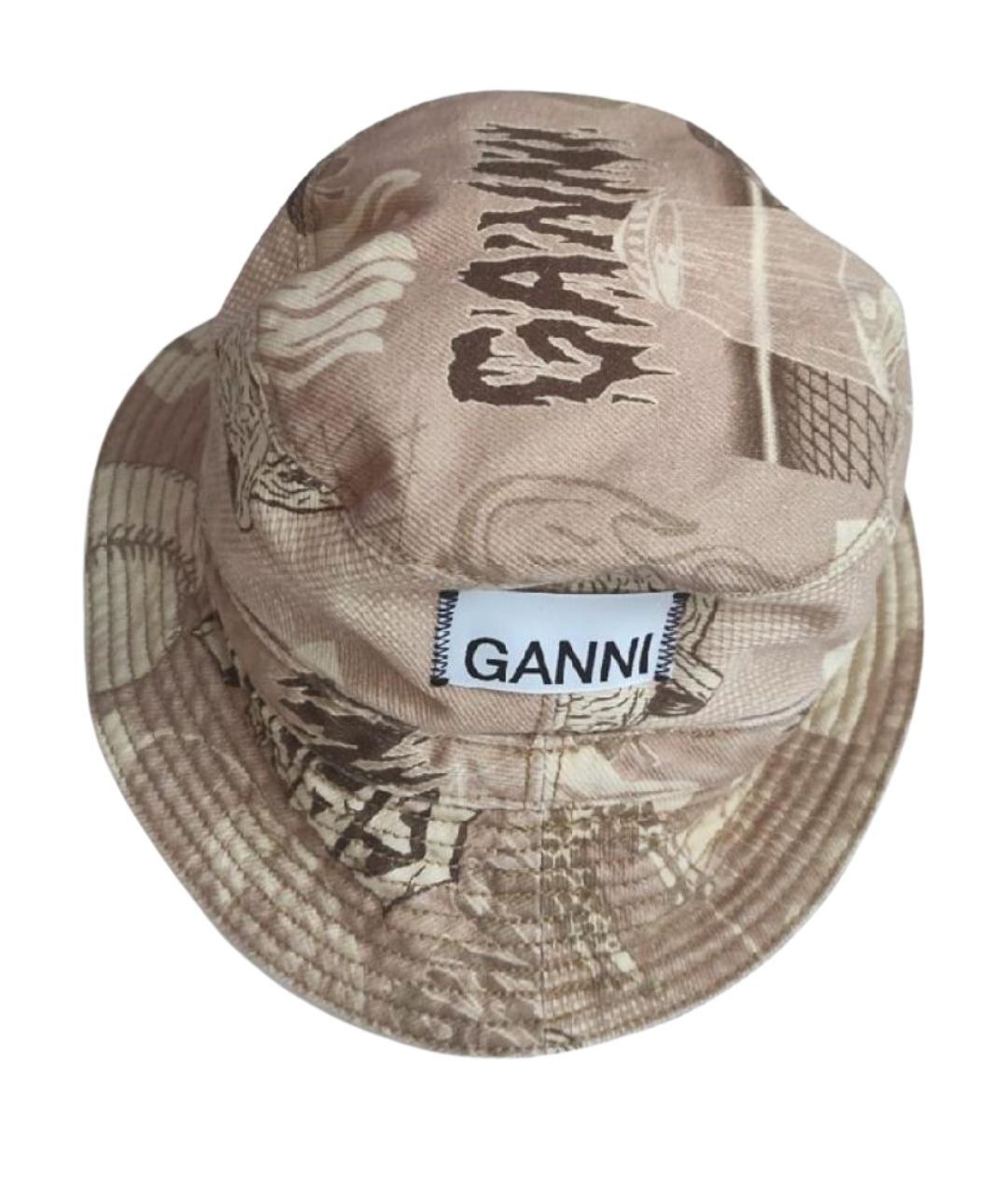 GANNI Бежевая хлопковая панама, фото 1