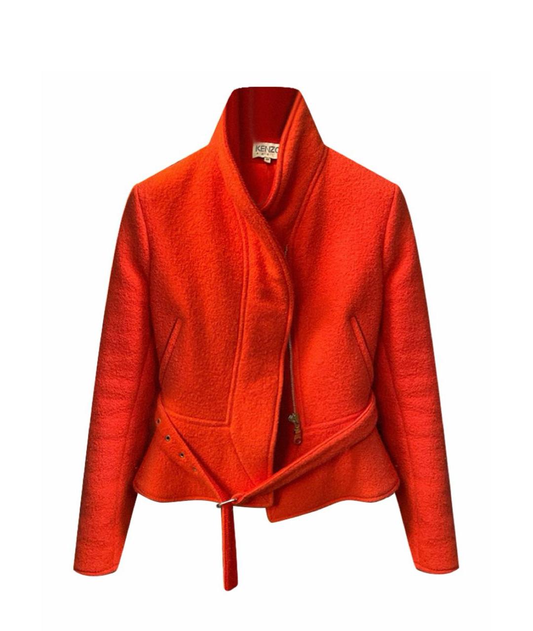 KENZO Оранжевая шерстяная куртка, фото 7