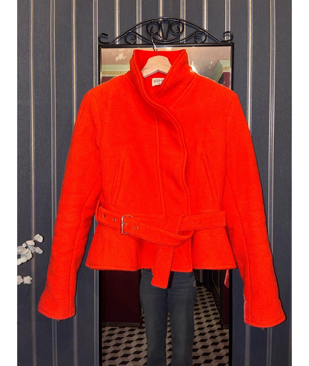 KENZO Оранжевая шерстяная куртка, фото 4
