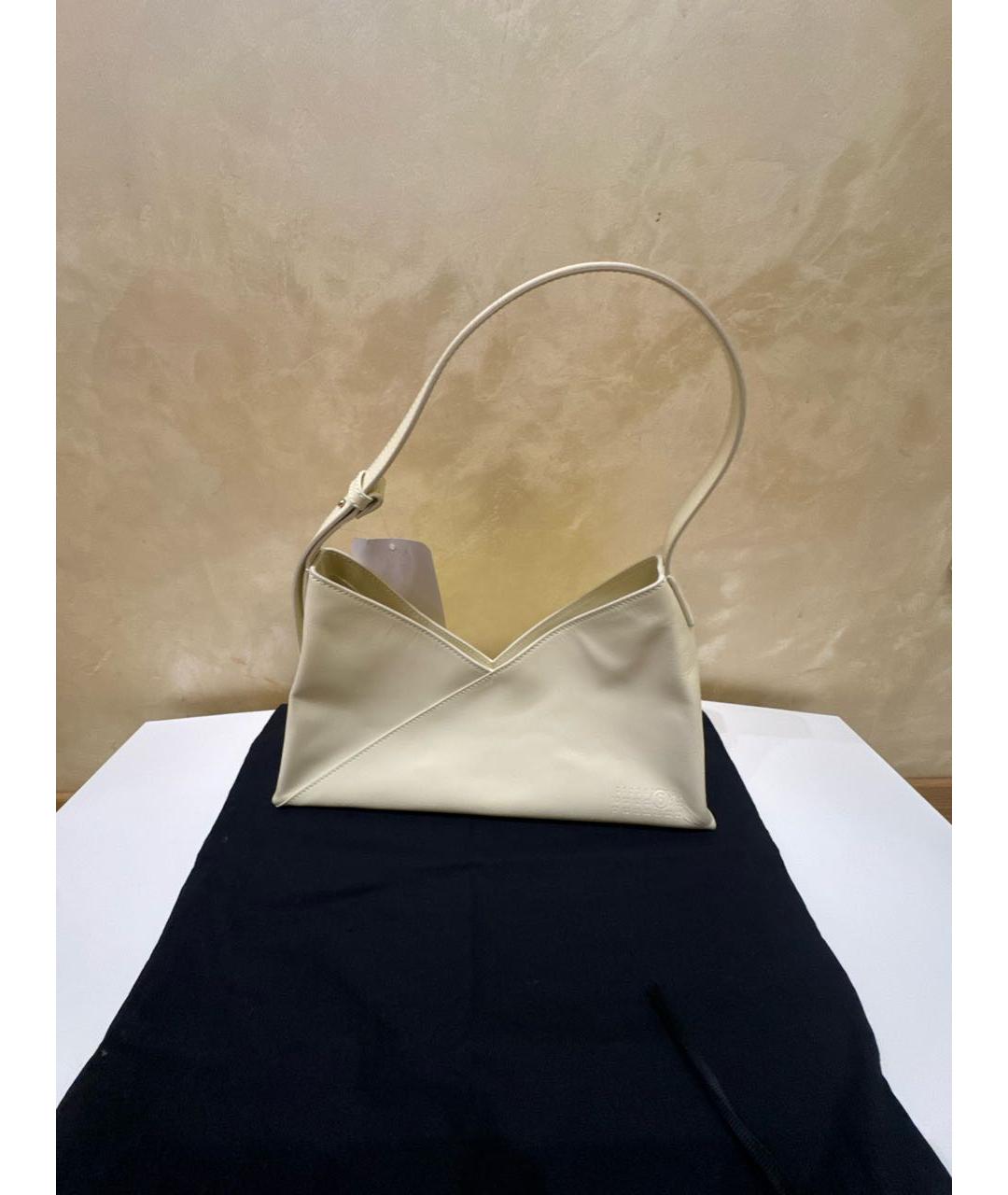 MM6 MAISON MARGIELA Бежевая кожаная сумка через плечо, фото 2