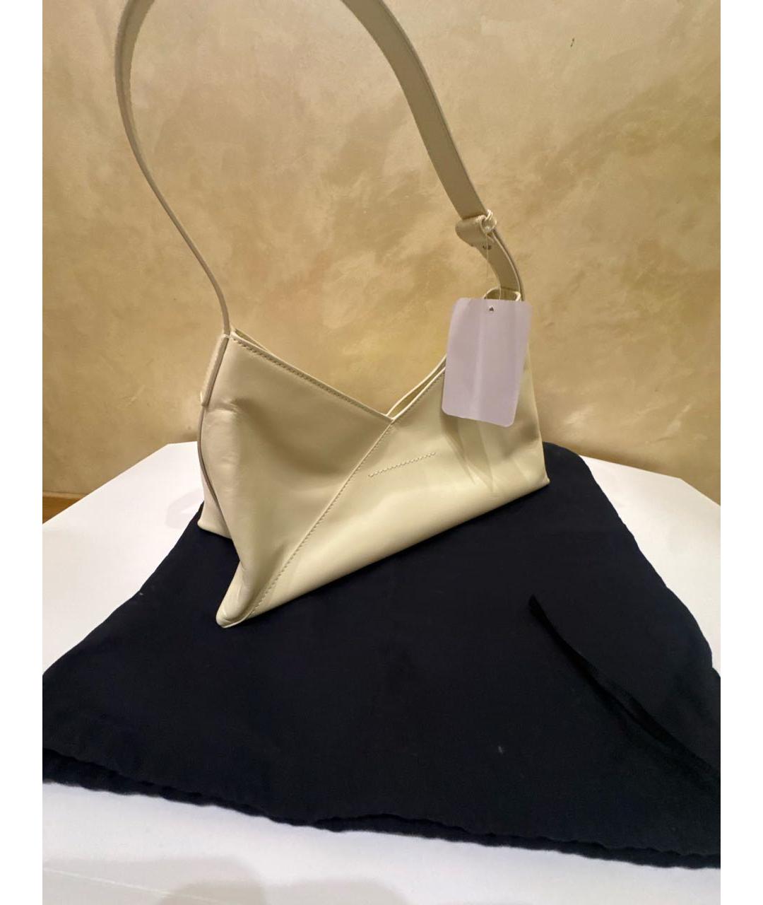 MM6 MAISON MARGIELA Бежевая кожаная сумка через плечо, фото 4