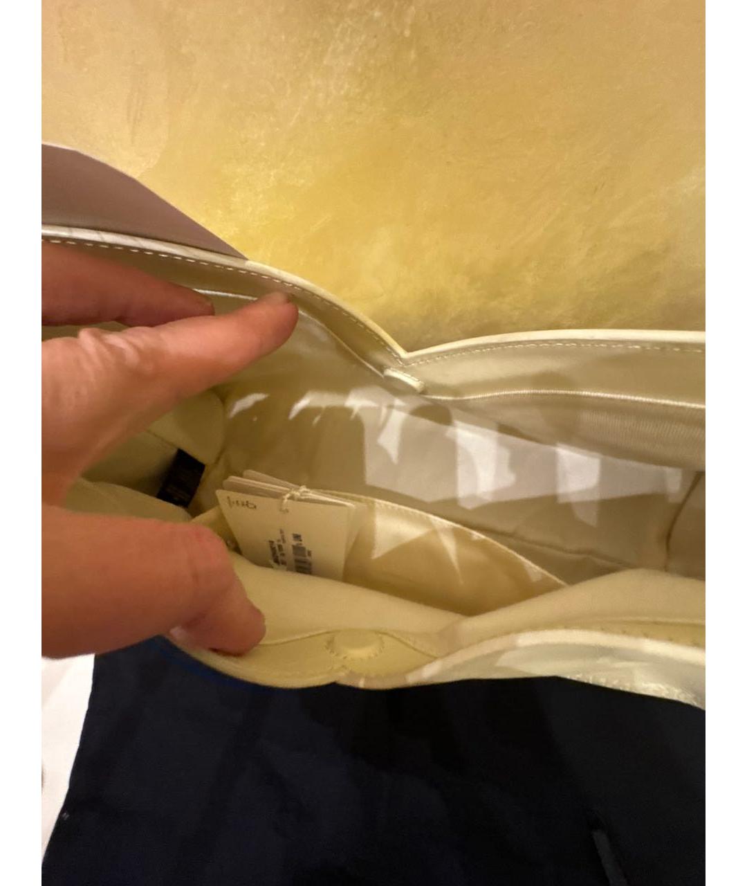 MM6 MAISON MARGIELA Бежевая кожаная сумка через плечо, фото 5