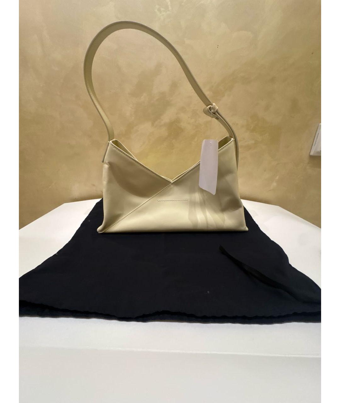 MM6 MAISON MARGIELA Бежевая кожаная сумка через плечо, фото 3