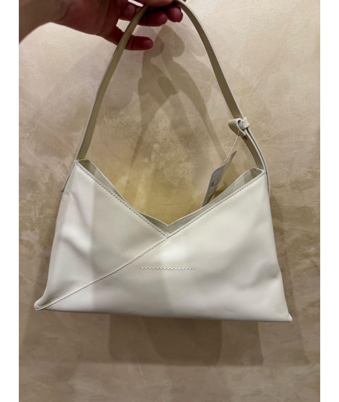 MM6 MAISON MARGIELA Бежевая кожаная сумка через плечо, фото 9