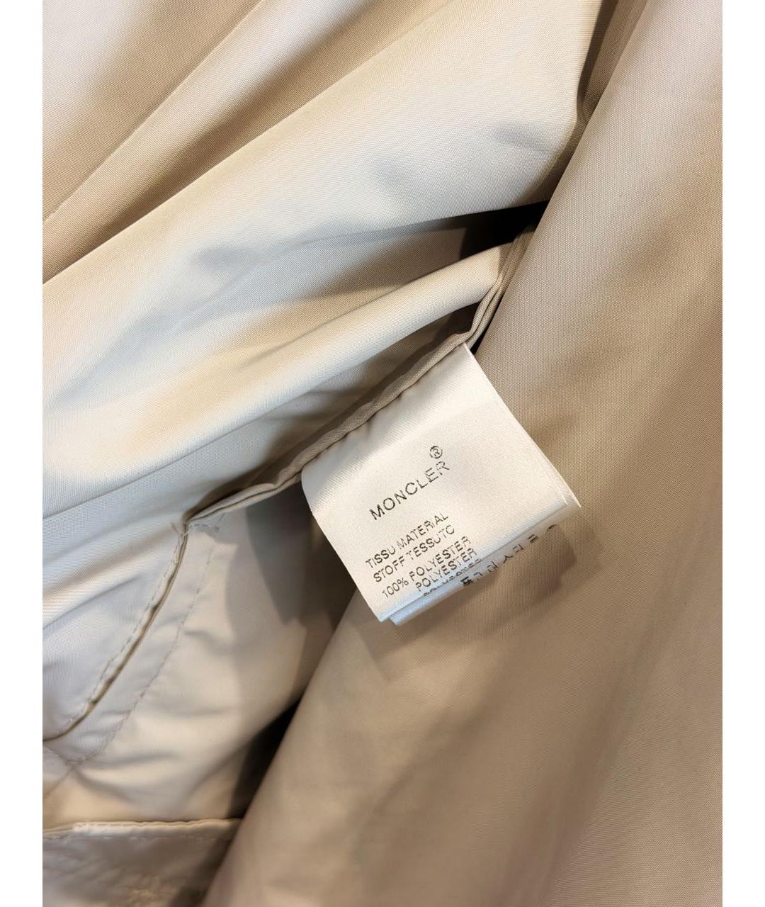 MONCLER Бежевый полиэстеровый тренч/плащ, фото 7
