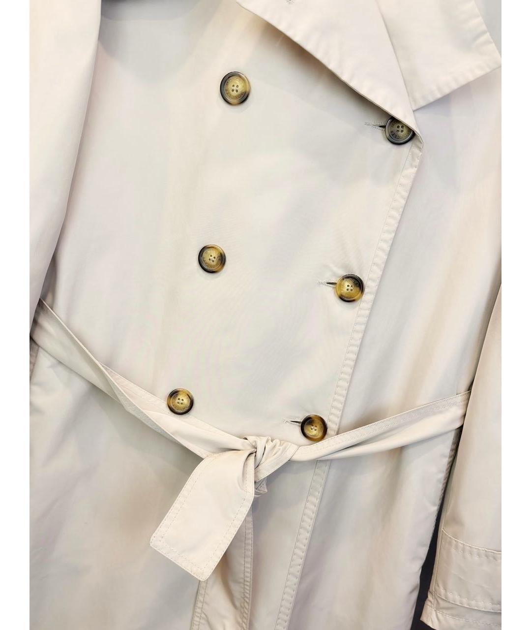 MONCLER Бежевый полиэстеровый тренч/плащ, фото 5