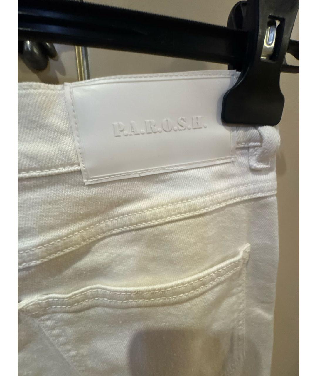 P.A.R.O.S.H. Белые хлопко-эластановые шорты, фото 4