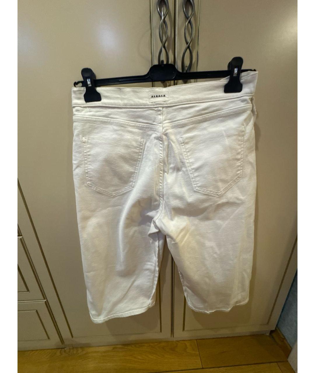 P.A.R.O.S.H. Белые хлопко-эластановые шорты, фото 3