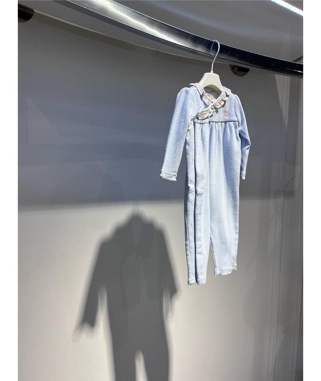 RALPH LAUREN Голубой хлопковый комбинезон, фото 2
