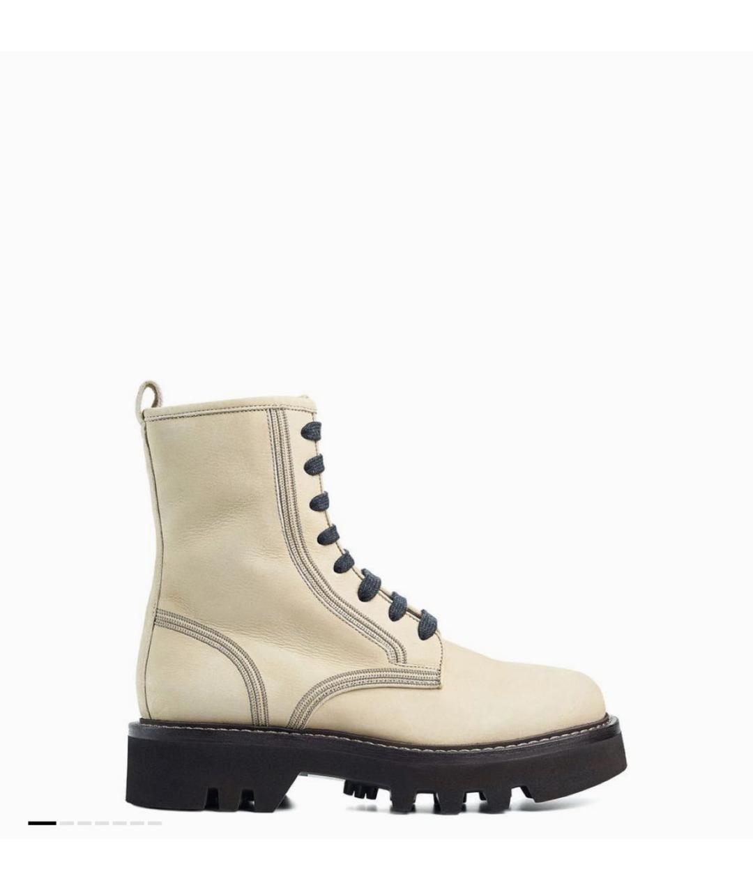 BRUNELLO CUCINELLI Бежевые нубуковые ботинки, фото 8