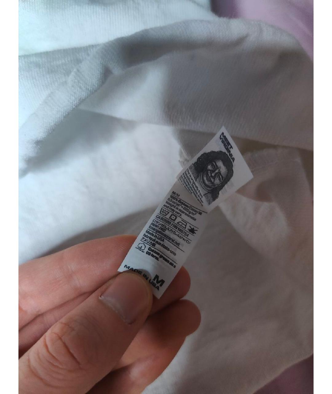 YEEZY Белая хлопковая футболка, фото 6