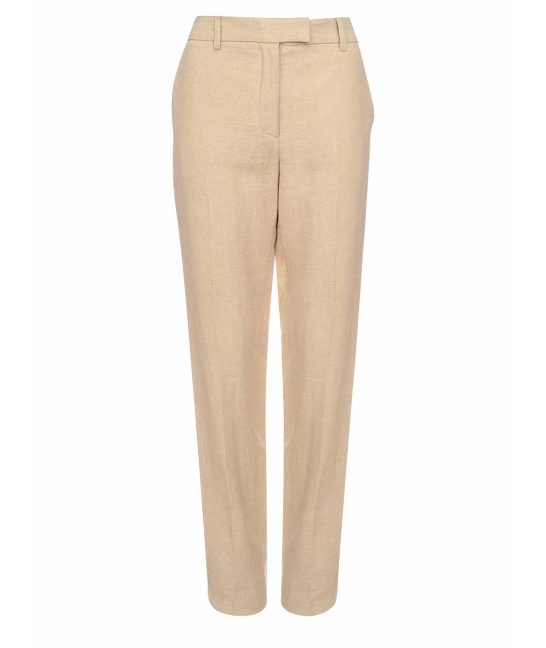 FENDI Бежевые льняные прямые брюки, фото 1