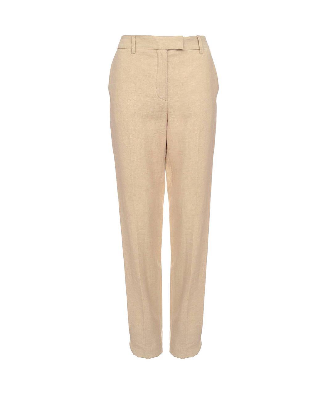 FENDI Бежевые льняные прямые брюки, фото 9