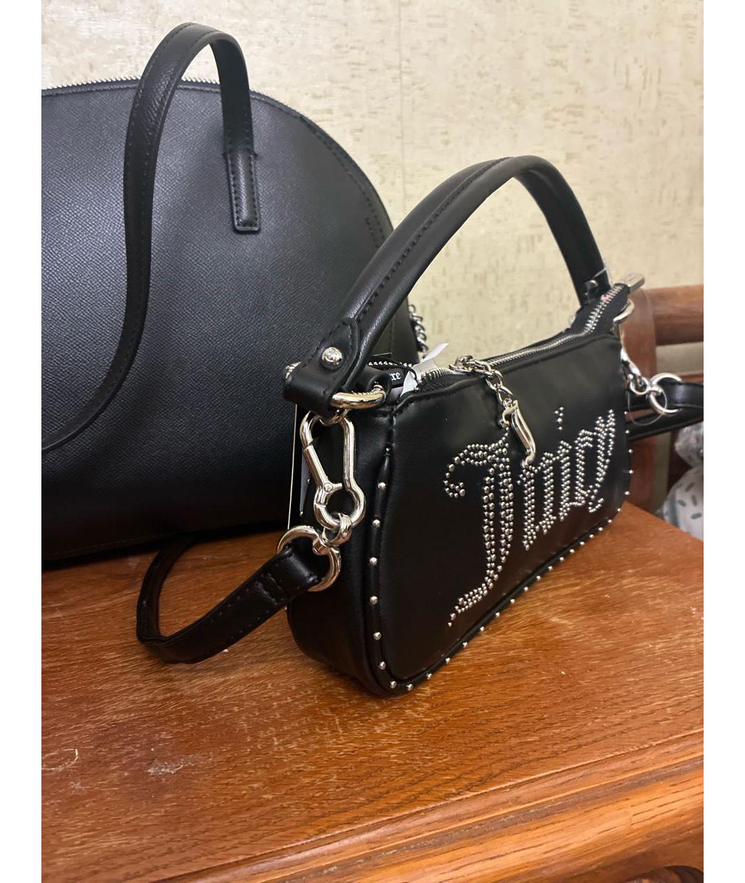 JUICY COUTURE Черная сумка через плечо из искусственной кожи, фото 2