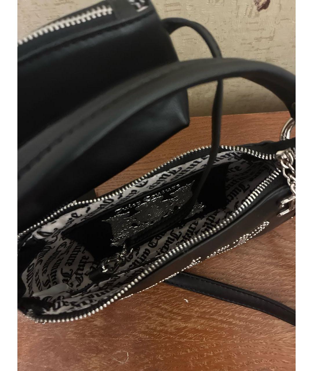 JUICY COUTURE Черная сумка через плечо из искусственной кожи, фото 4
