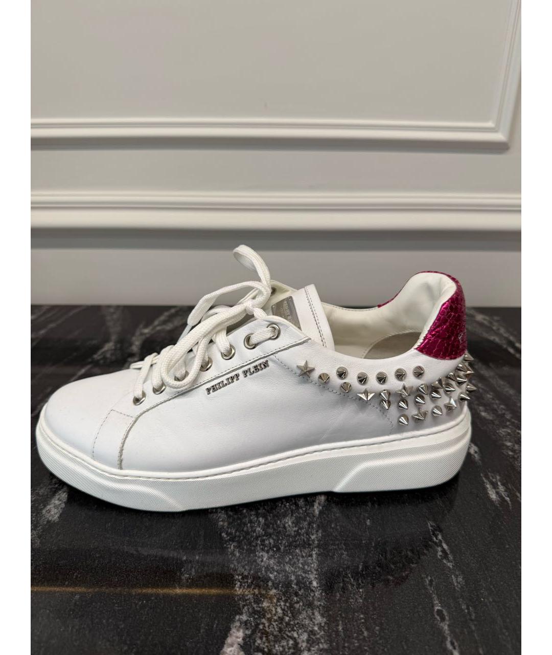 PHILIPP PLEIN Белые кожаные кеды, фото 6
