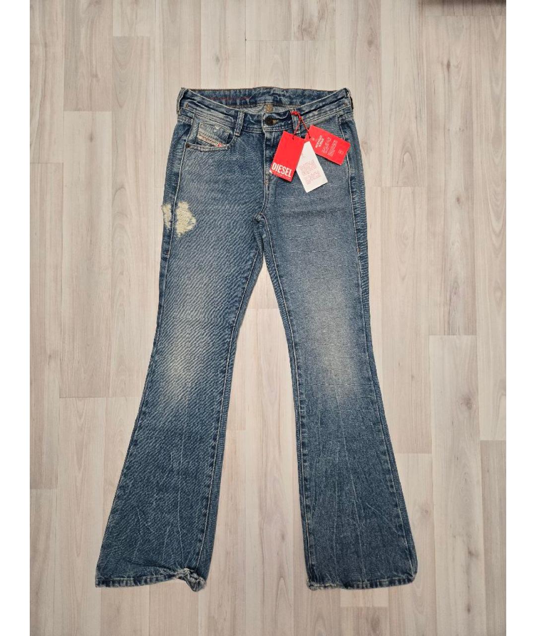 DIESEL Голубые хлопковые джинсы клеш, фото 9