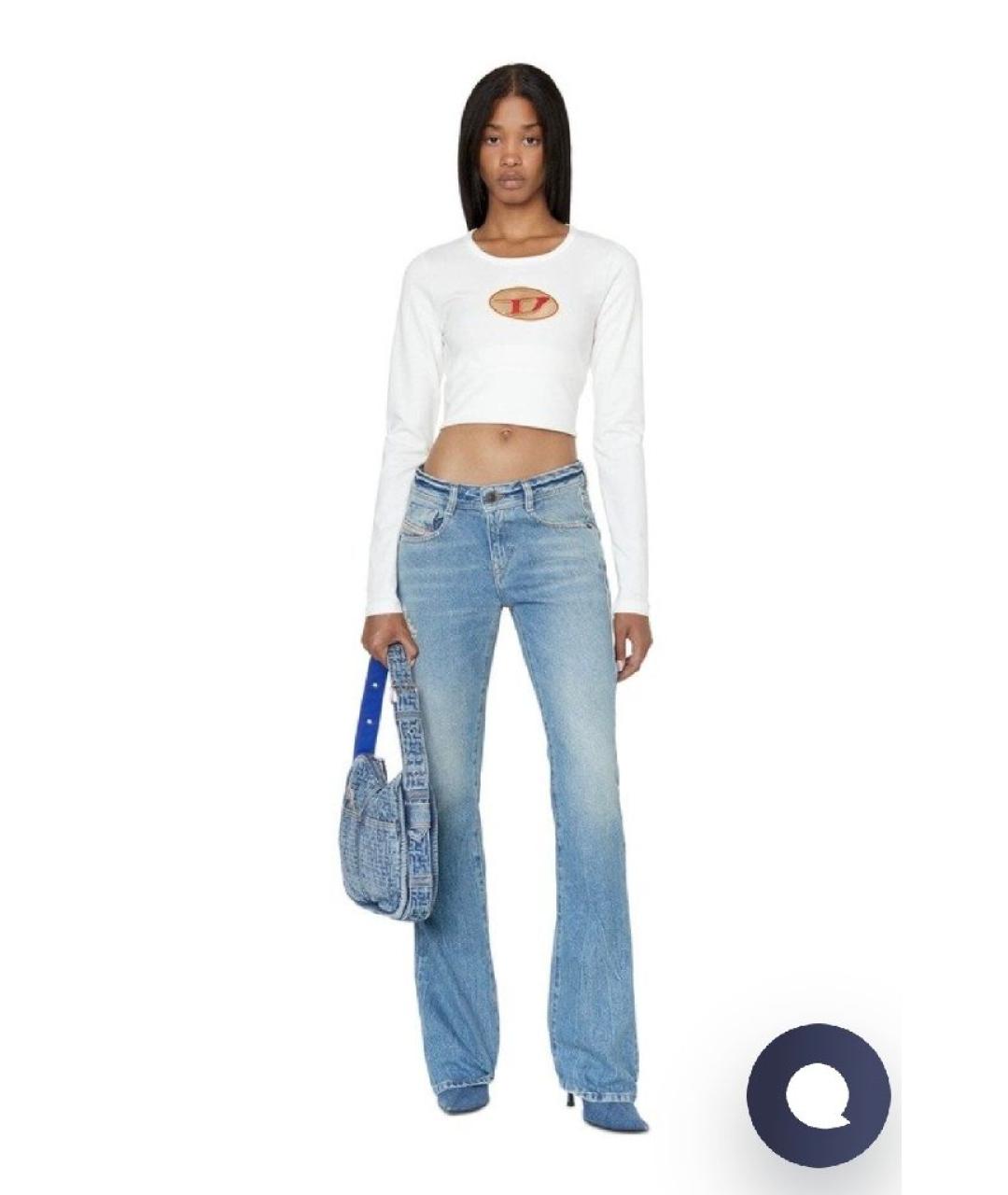 DIESEL Голубые хлопковые джинсы клеш, фото 2