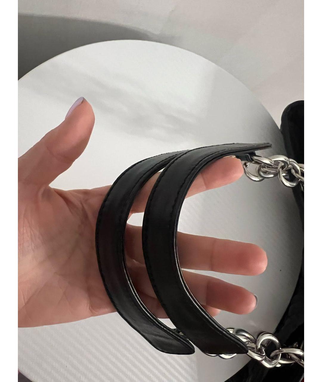 CHRISTIAN DIOR Черная кожаная сумка тоут, фото 6