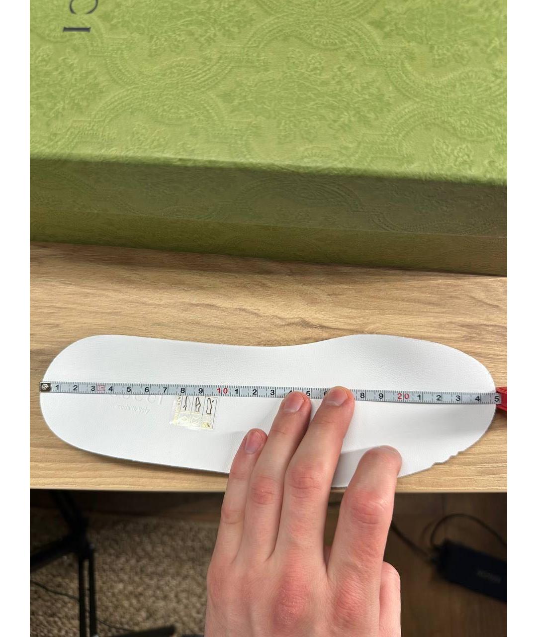 GUCCI Белые кожаные кеды, фото 5