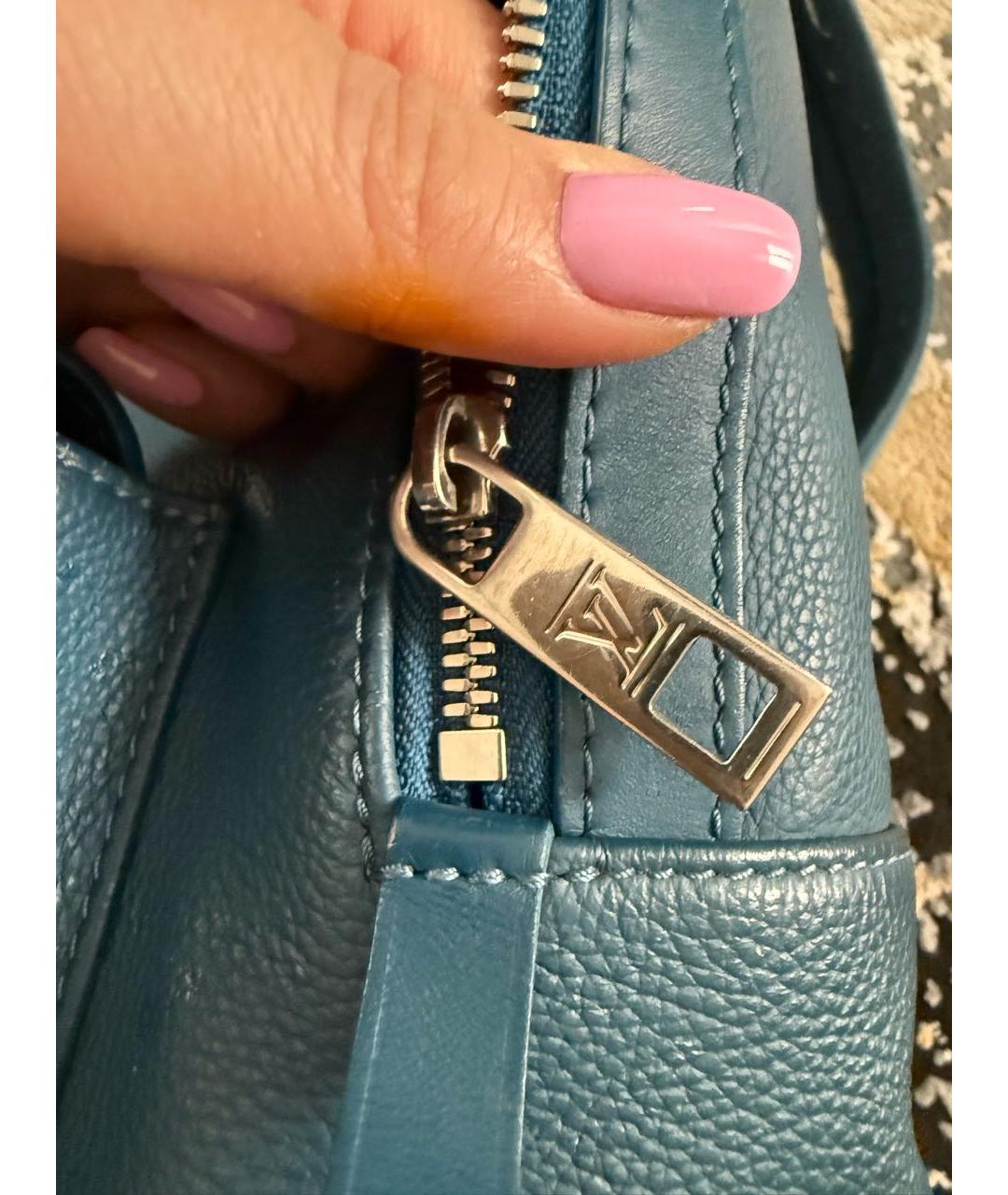 LOUIS VUITTON Синий кожаный рюкзак, фото 8