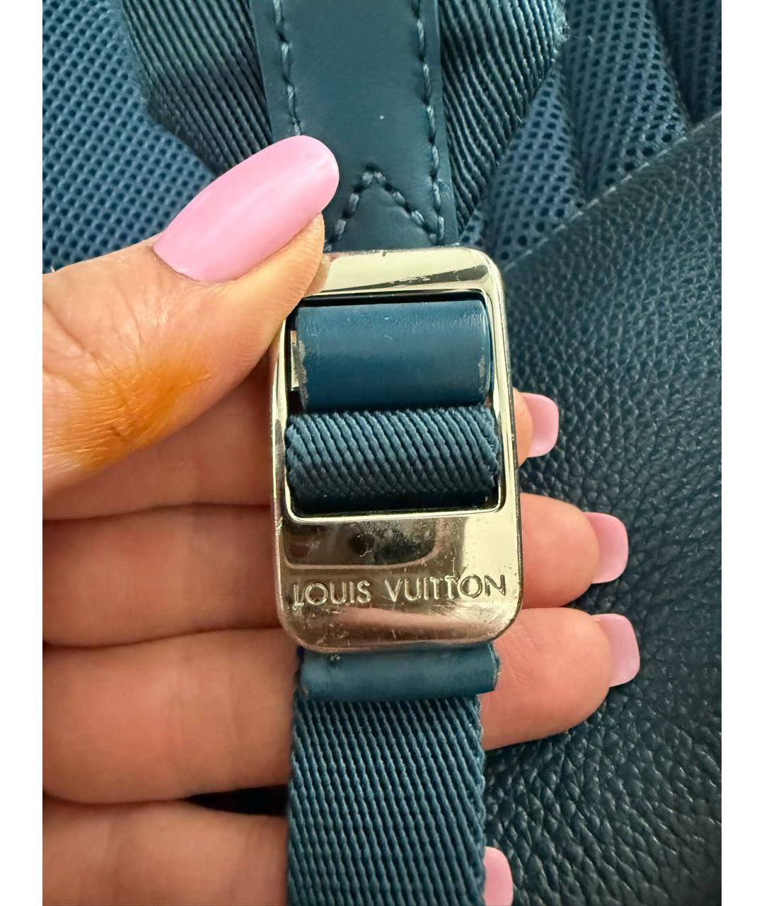 LOUIS VUITTON Синий кожаный рюкзак, фото 6