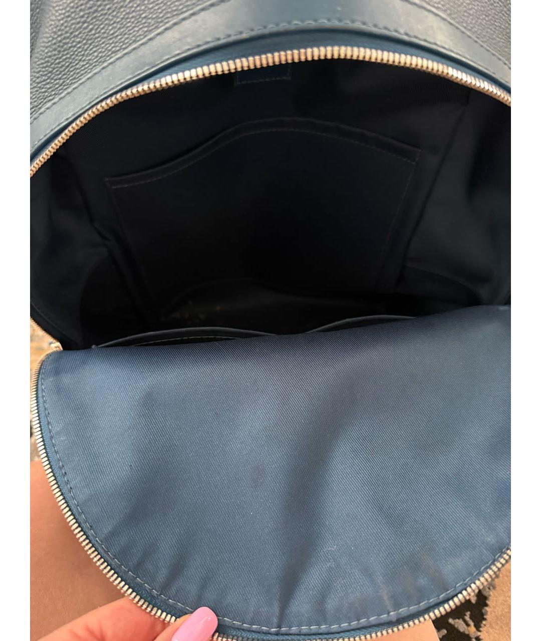 LOUIS VUITTON Синий кожаный рюкзак, фото 4