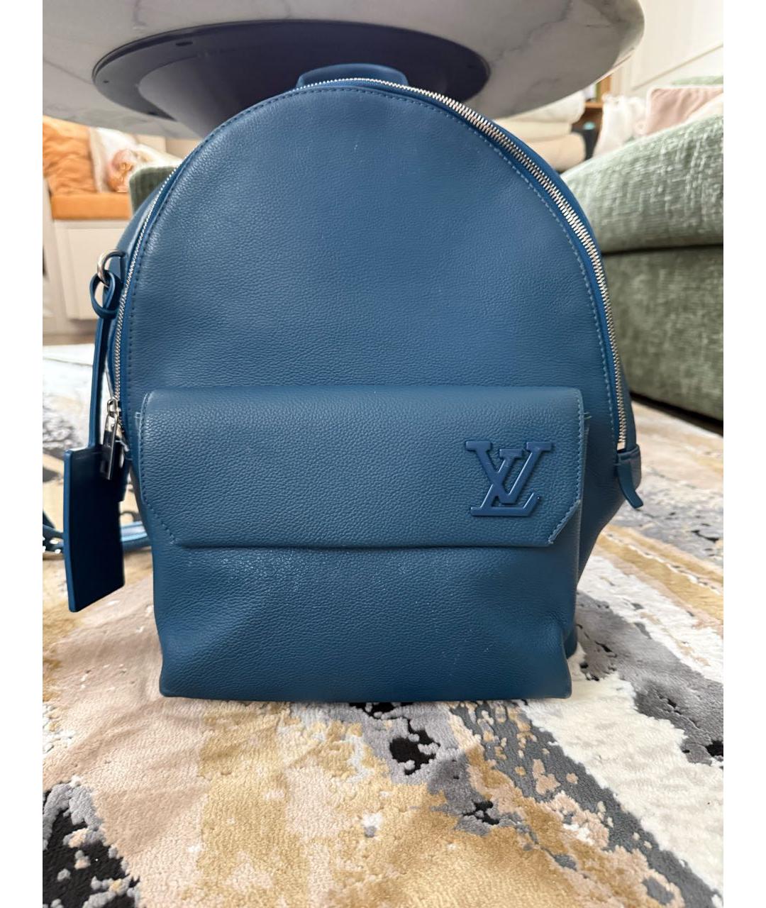 LOUIS VUITTON Синий кожаный рюкзак, фото 9