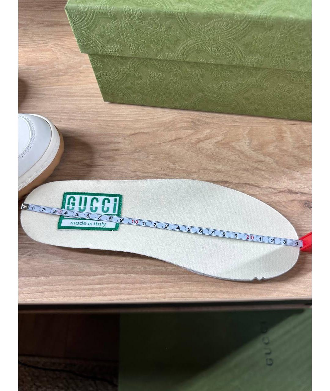 GUCCI Бежевые кожаные кеды, фото 5
