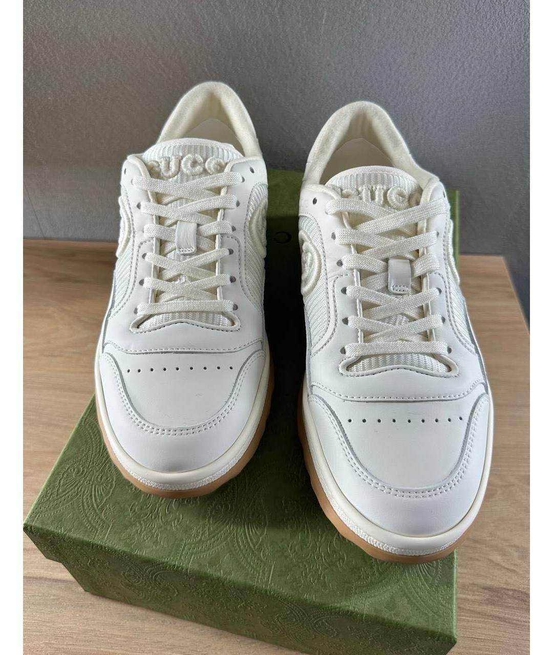 GUCCI Бежевые кожаные кеды, фото 3