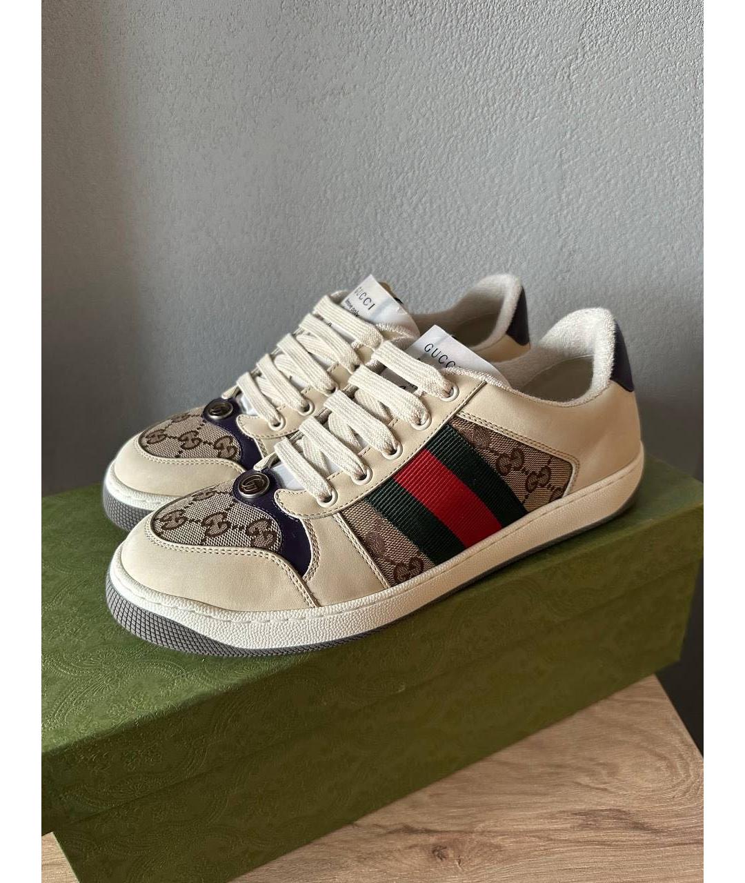 GUCCI Бежевые кроссовки, фото 4