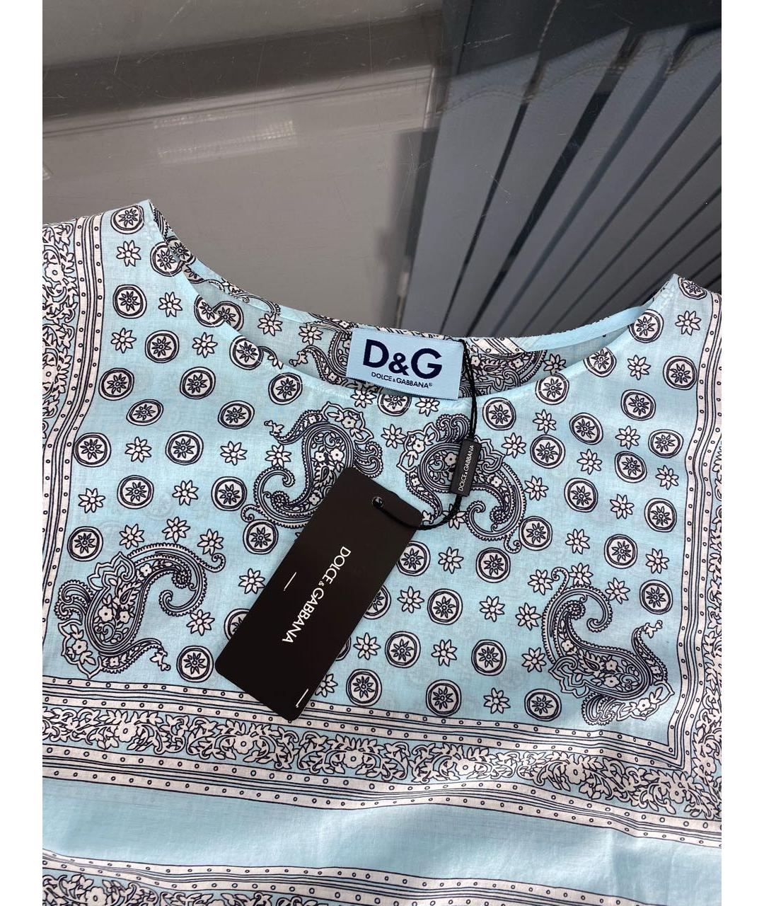 DOLCE&GABBANA Голубая хлопковая блузы, фото 3