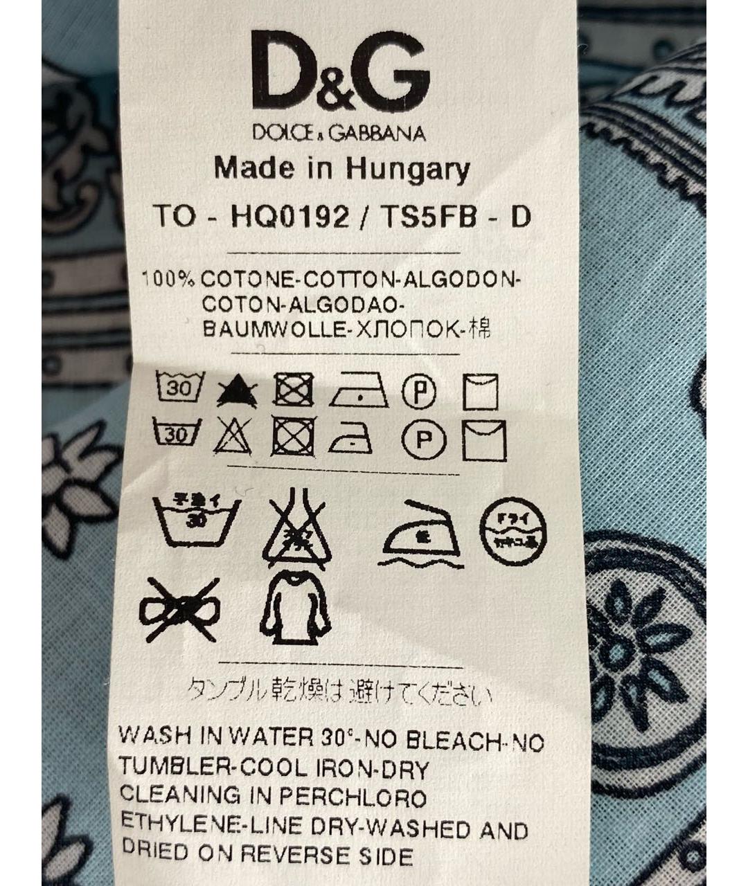 DOLCE&GABBANA Голубая хлопковая блузы, фото 5