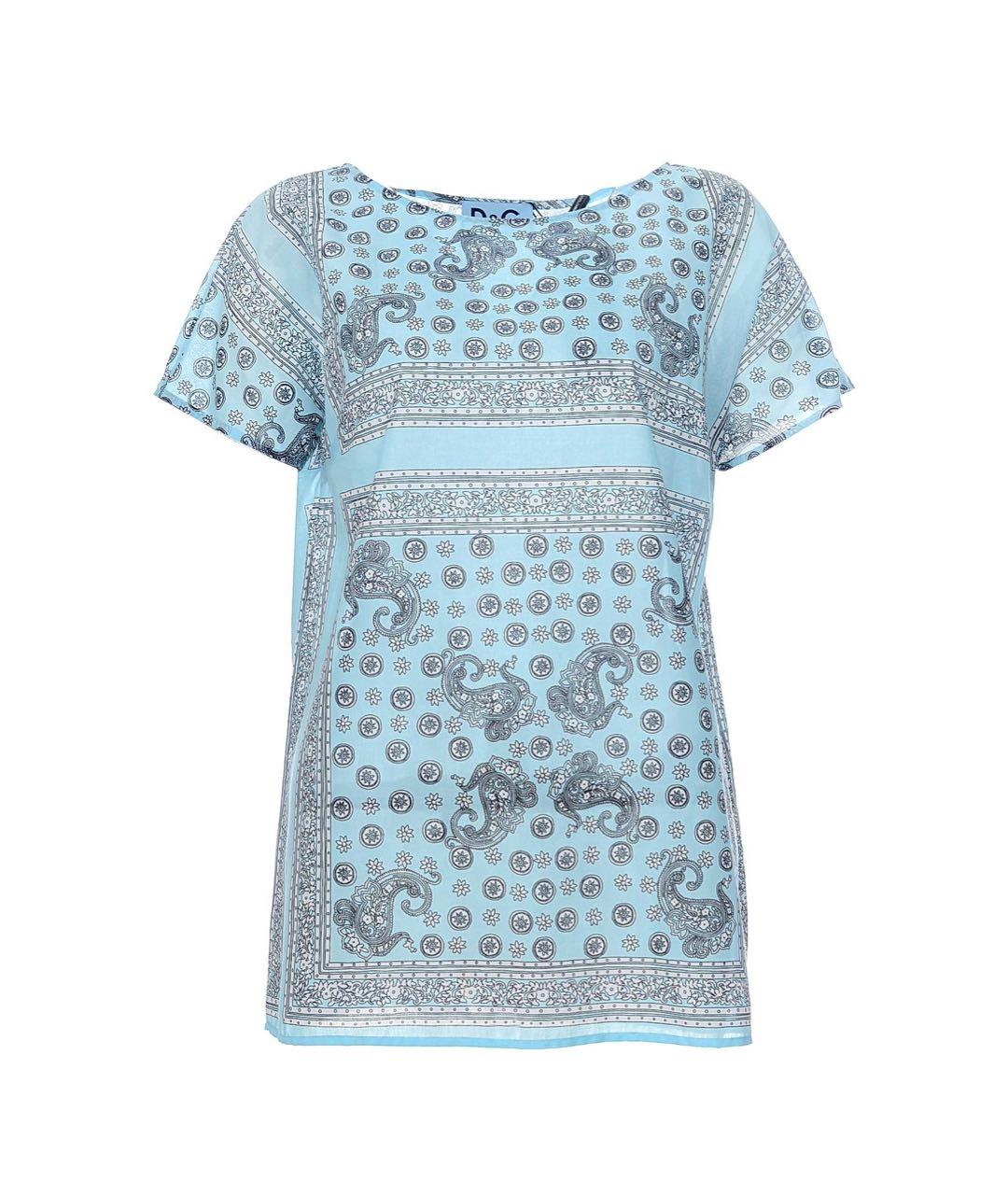 DOLCE&GABBANA Голубая хлопковая блузы, фото 9