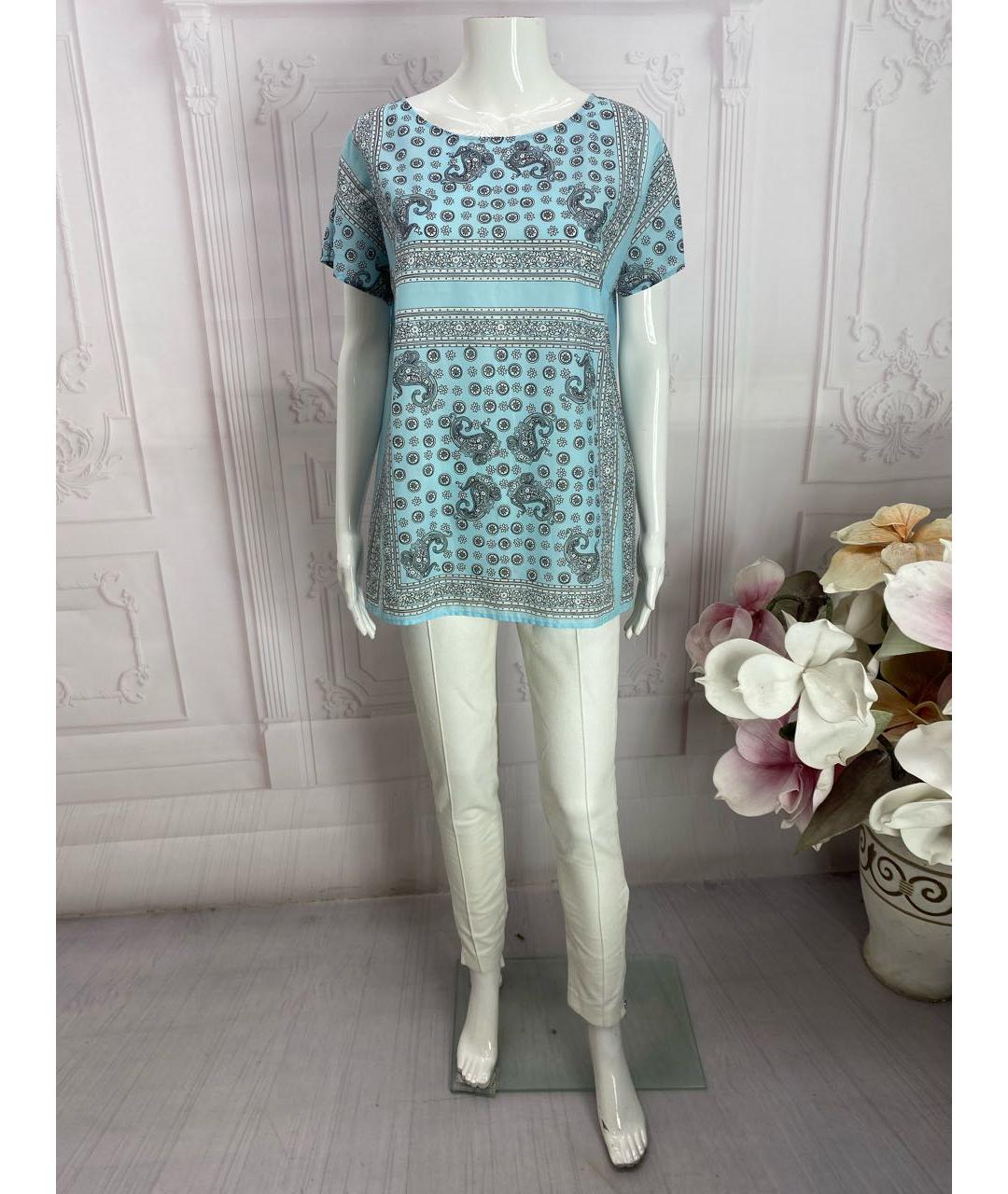 DOLCE&GABBANA Голубая хлопковая блузы, фото 7