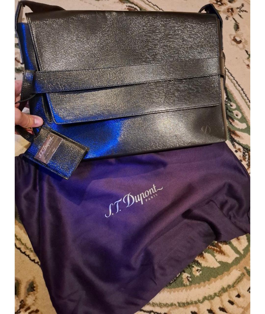 DUPONT Черный кожаный портфель, фото 3