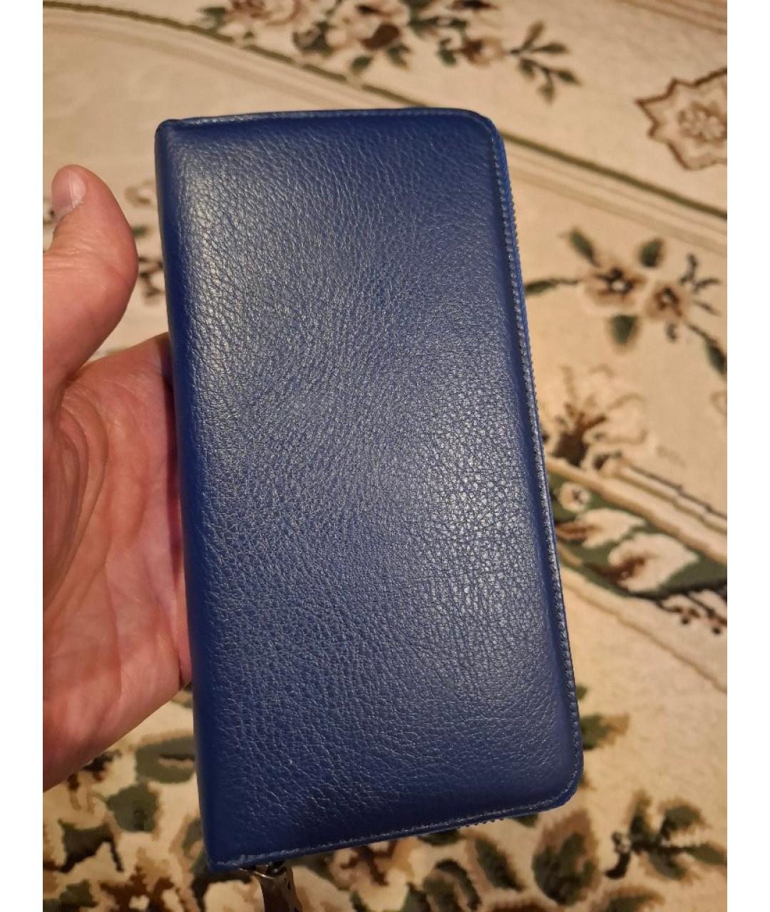 BURBERRY Синий кожаный кошелек, фото 2