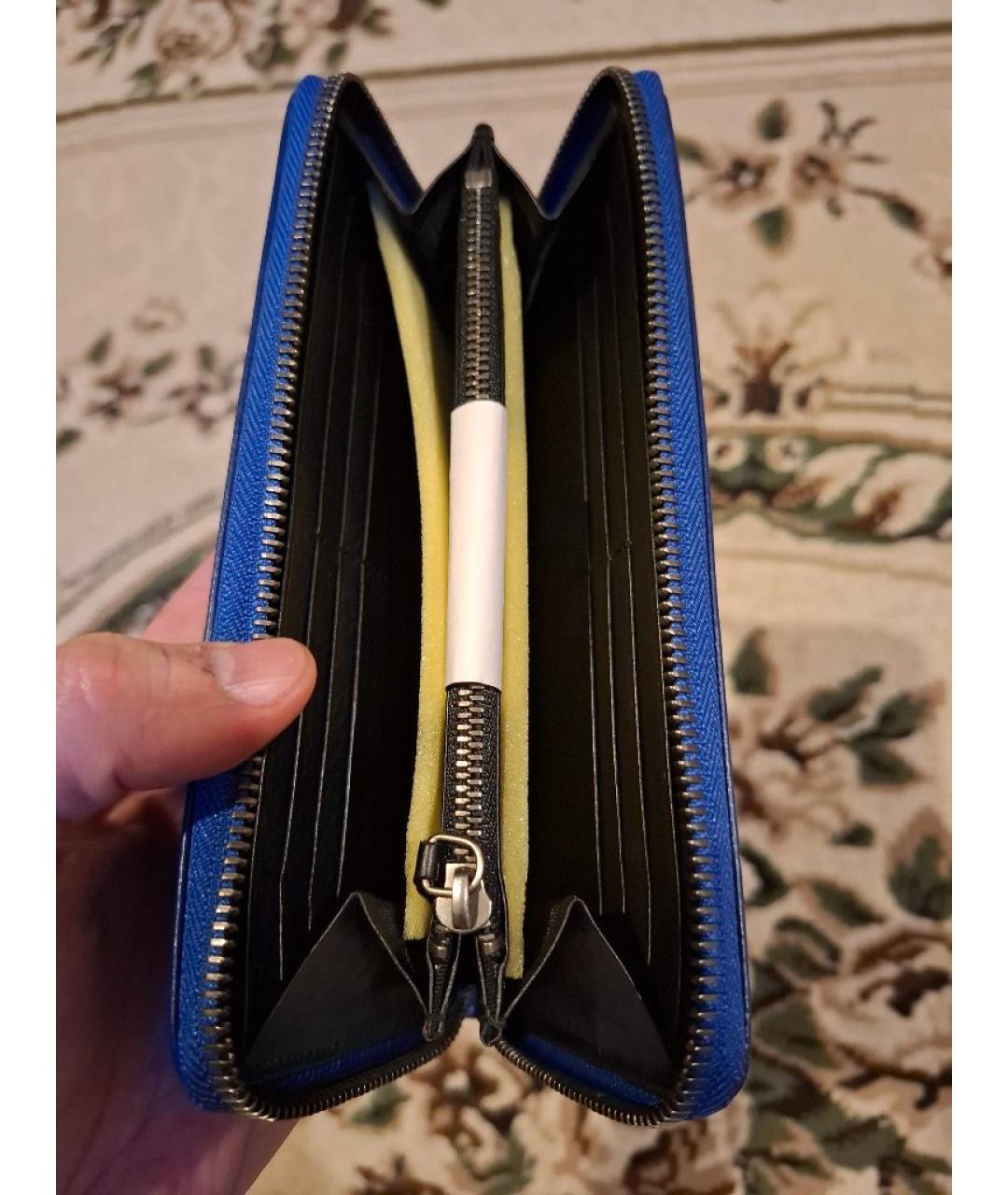 BURBERRY Синий кожаный кошелек, фото 3