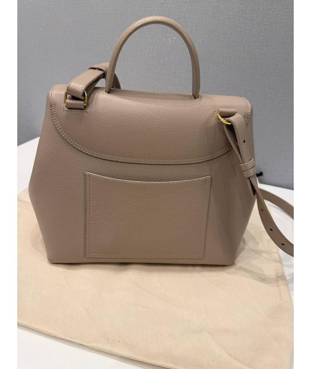 POLENE Бежевая кожаная сумка через плечо, фото 4