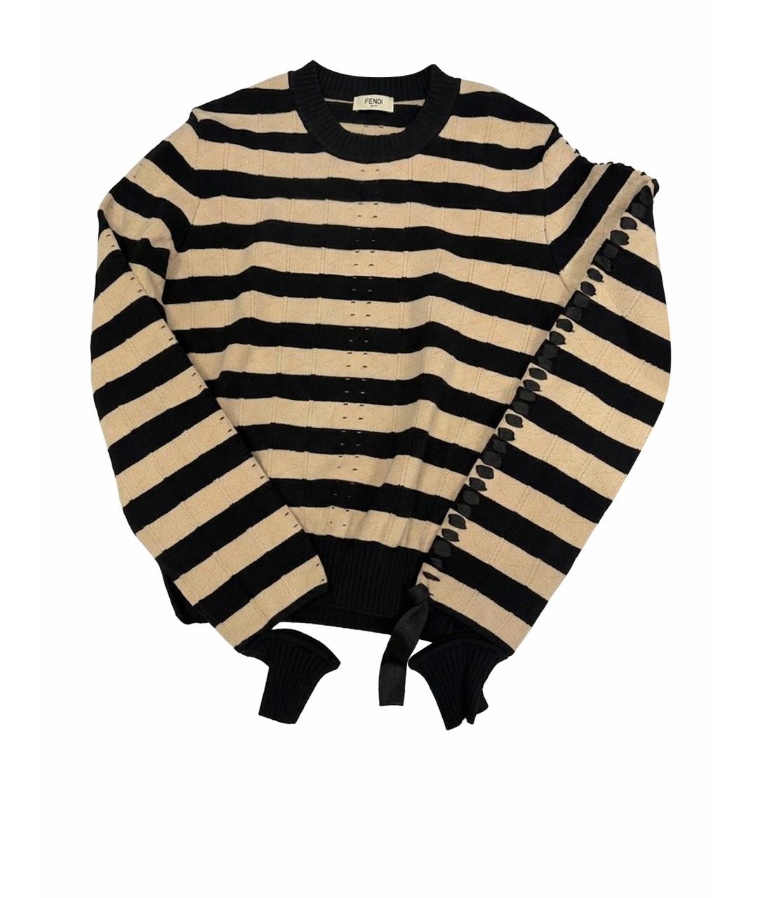 FENDI Бежевый вискозный джемпер / свитер, фото 1