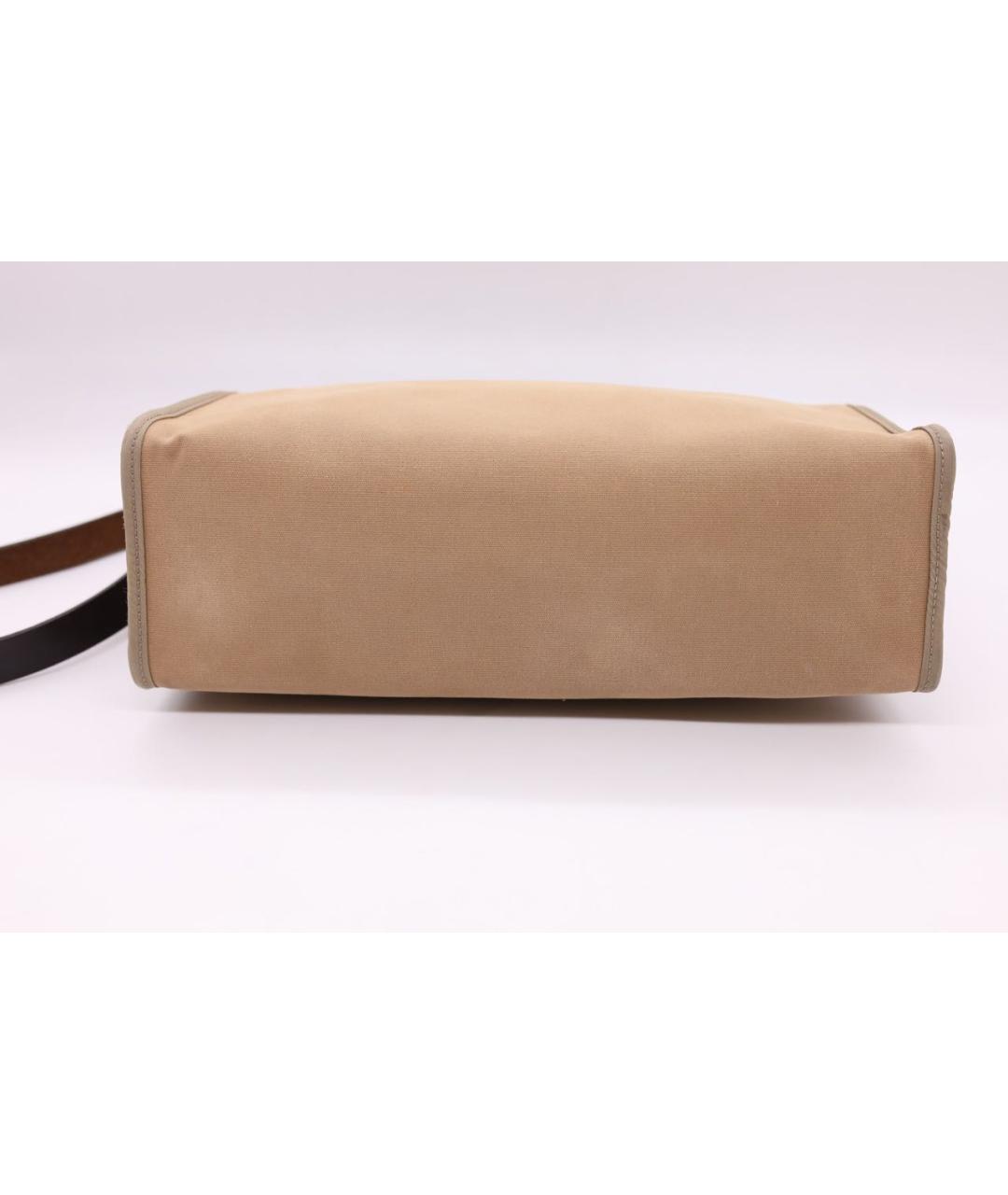 HERMES Бежевая тканевая сумка через плечо, фото 7