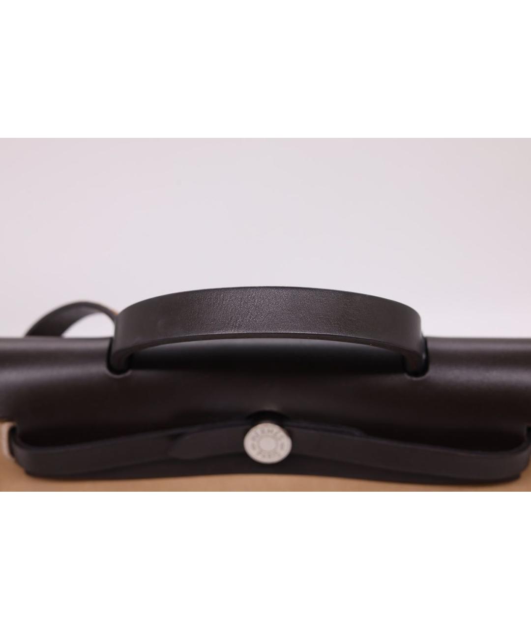 HERMES Бежевая тканевая сумка через плечо, фото 8