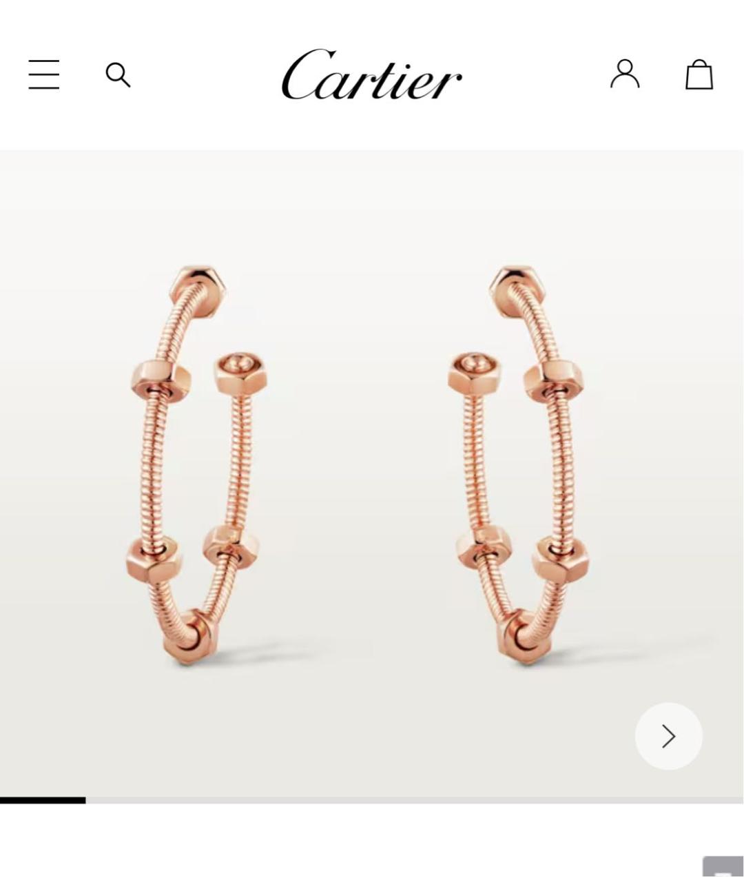 CARTIER Золотые серьги из розового золота, фото 3