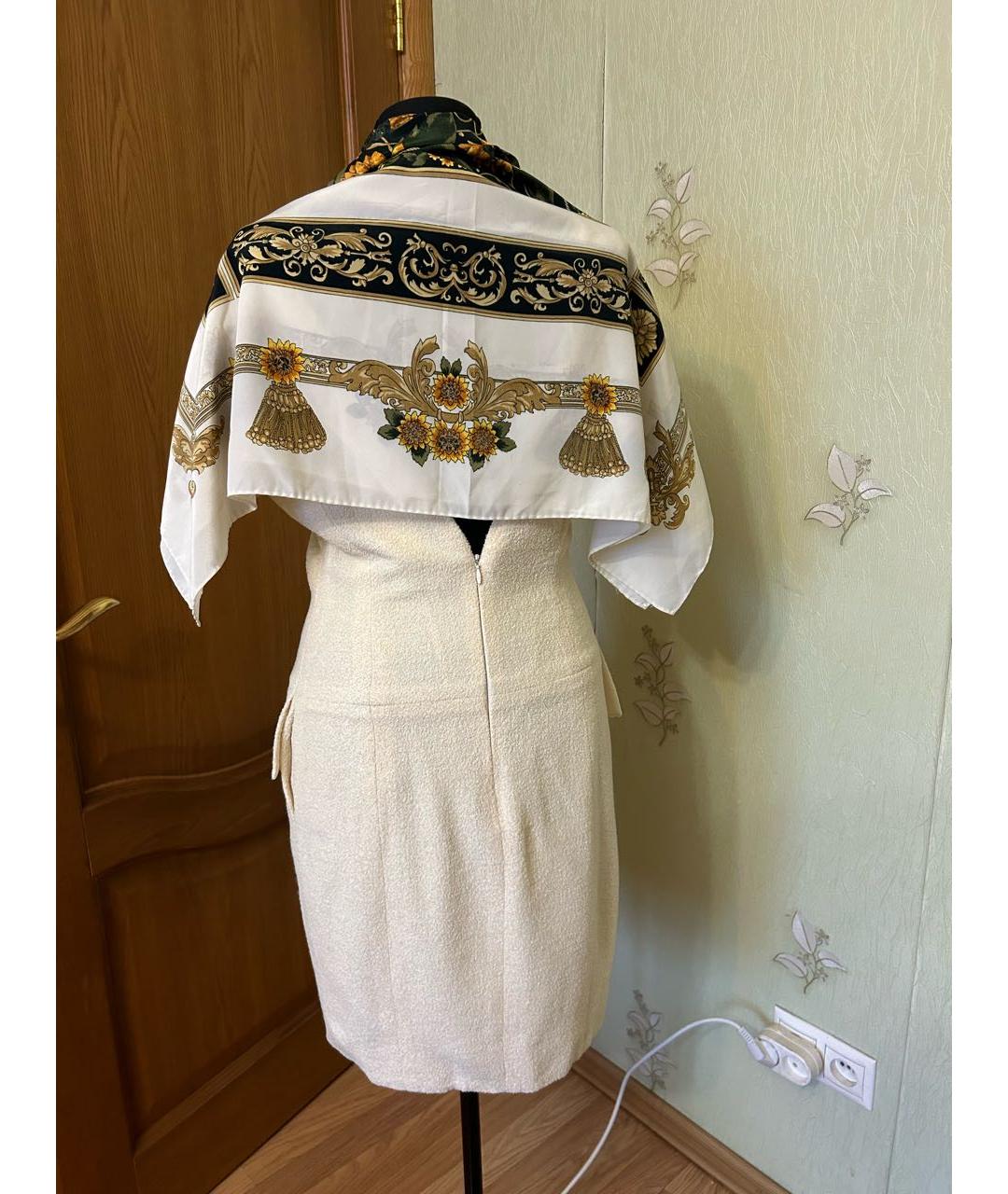 CHANEL Белый шелковый платок, фото 3