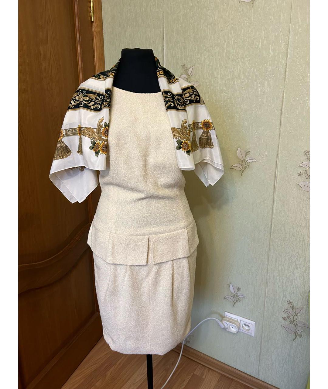 CHANEL Белый шелковый платок, фото 4