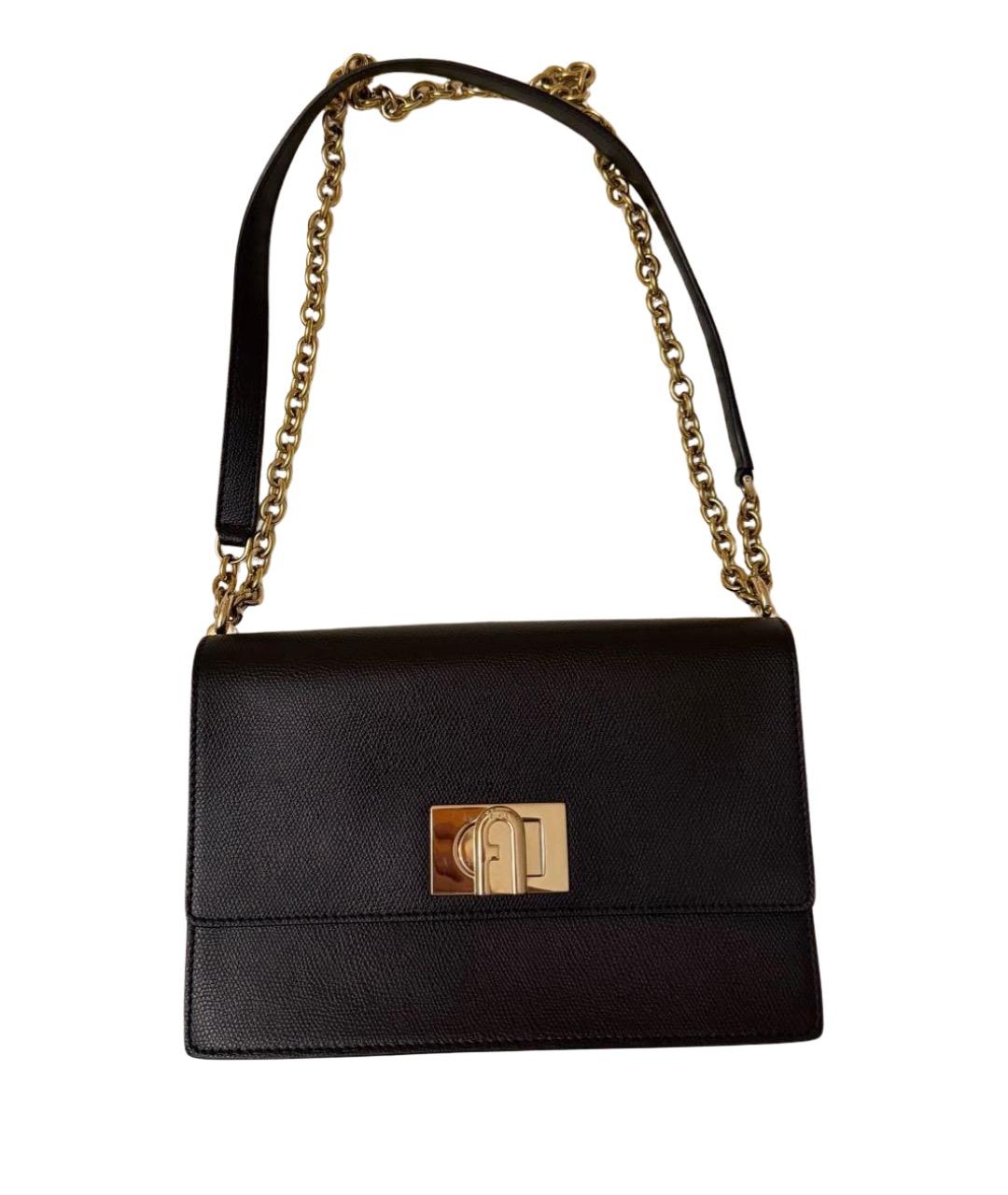 FURLA Черная кожаная сумка через плечо, фото 1