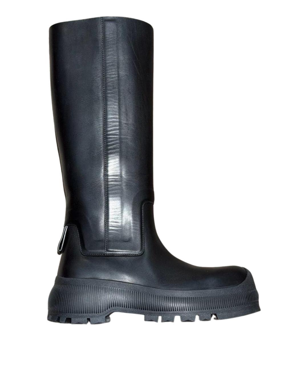 JIL SANDER Черные кожаные сапоги, фото 1