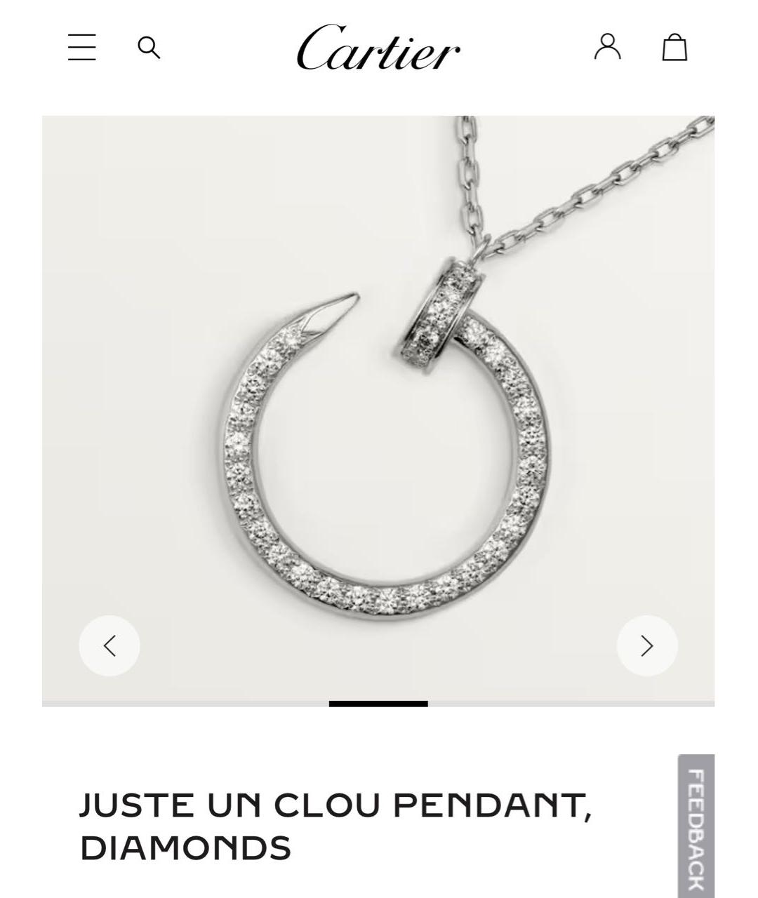 CARTIER Серебряная подвеска из белого золота, фото 3