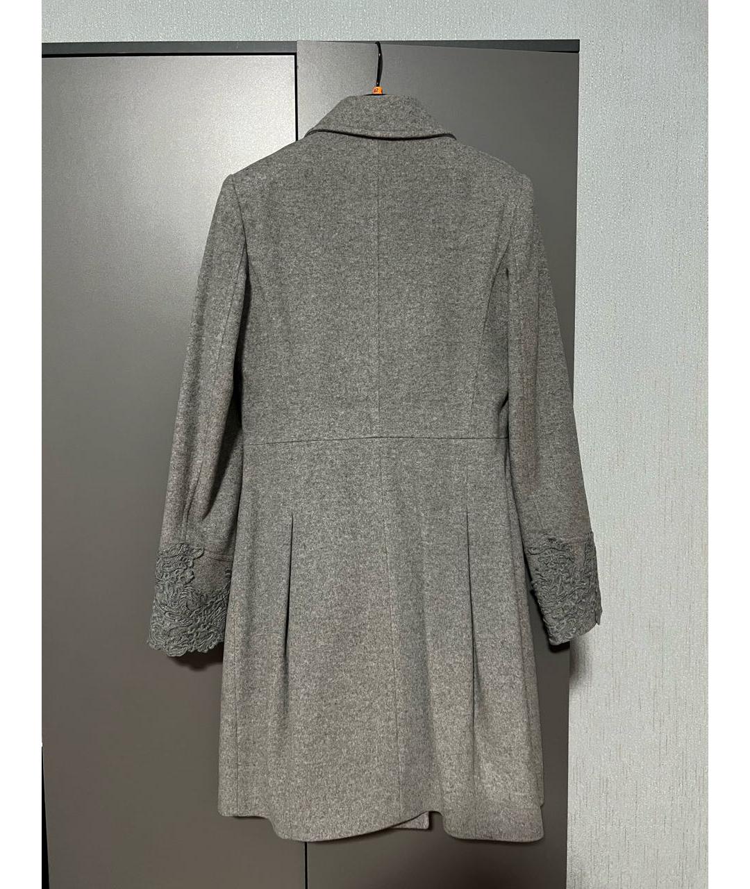 ERMANNO SCERVINO Серое шерстяное пальто, фото 2